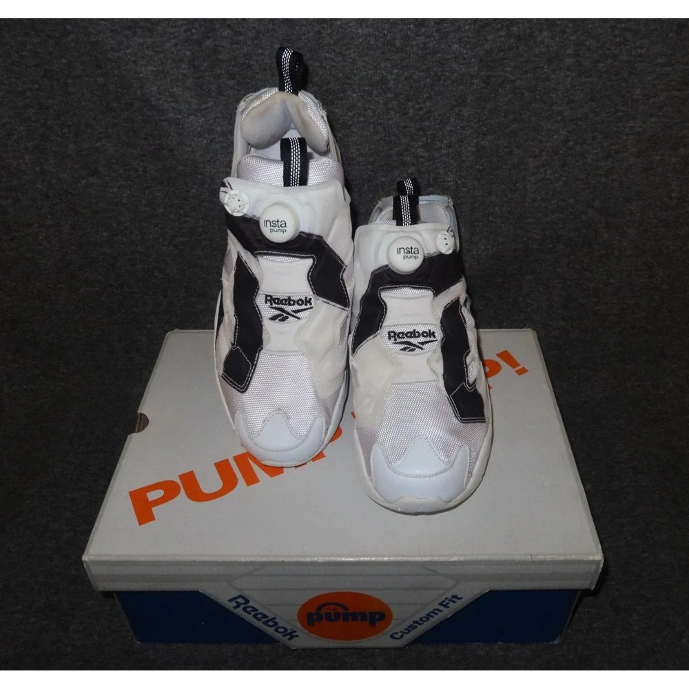 Reebok InstaPump Fury OB Mens Custom Fit Classic Shoes - Black & White 7.5